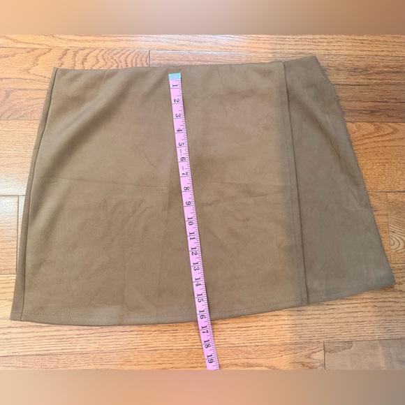 Mango Brown suede faux wrap mini skirt - XL NWT - Picture 6 of 7